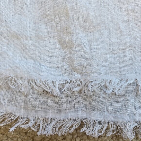 NWT Portolano White Linen Scarf - Picture 5 of 7